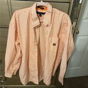 Auburn Orange Striped Men's Casual Shirt
